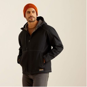 Ariat® Men's Black Rebar® Sherpa Stretch Canvas Softshell Jacket