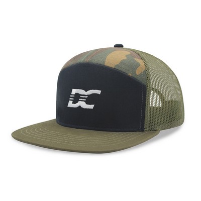 7 panel Hybrid trucker cap
