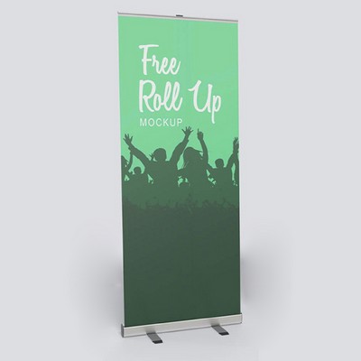 32 x 79 Inches Roll Up Banner Retractable Banner with Stand for Advertising, Club, Music Event