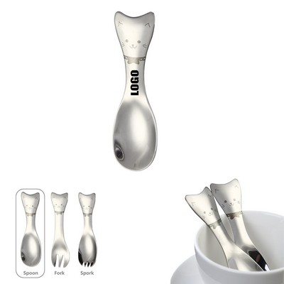 Cat Shaped Spork Dessert Fruit Fork Spoon