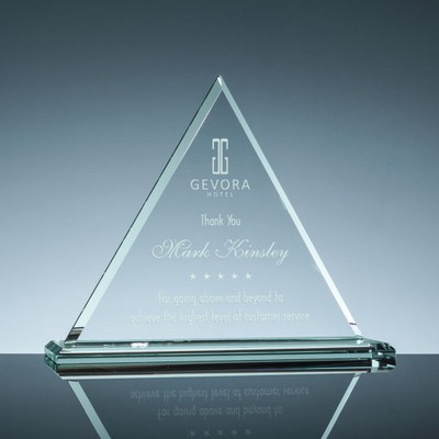 8" Jade Crystal Triangle with Base