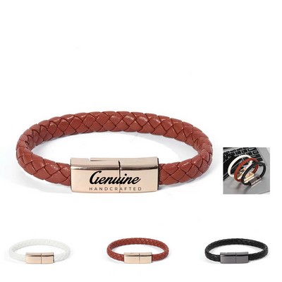 Braided Leather Fast Charging Bracelet