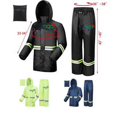 Rain Coats with Reflective Strip
