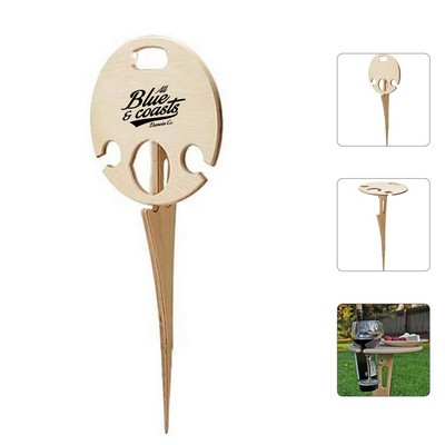 Portable Wooden Wine Glass Folding Rack