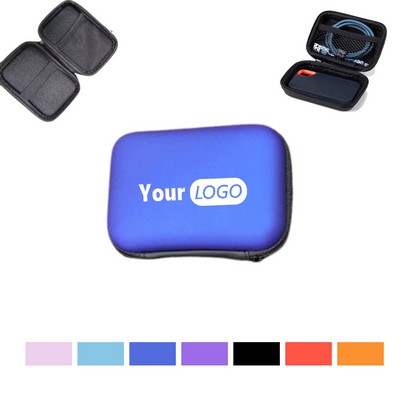 Square Headphone/Data Cable Storage Bag With Logo