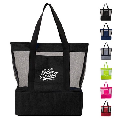 Mesh Beach Cooler Tote Bag