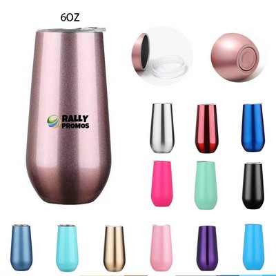 Summer 6oz Reusable Insulated Champagne Flute Wine Tumbler