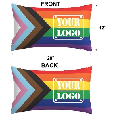 12x20 Inch Progress Pride Rainbow Throw Pillows