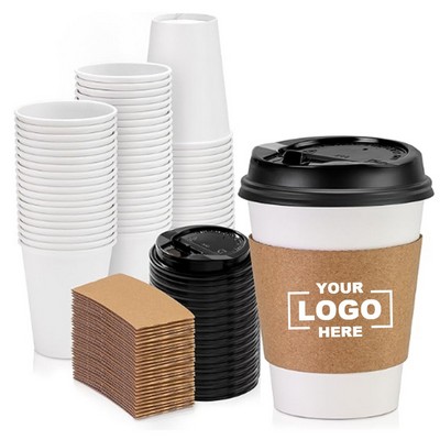 Coffee Cups with Lids and Sleeves(Free Shipping)