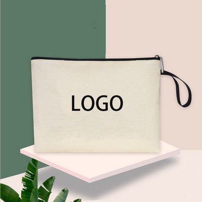 10" Custom Cotton Zipper Organizer Bag