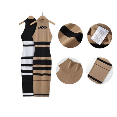 High Neck Sleeveless Dress