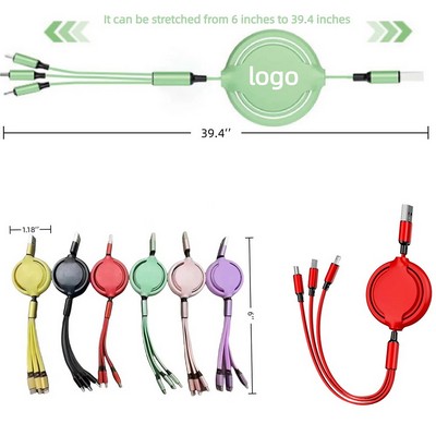 3 In 1 Custom Retractable Charging Cable
