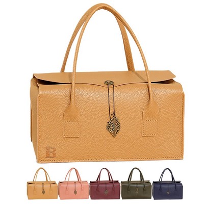 Pu Leather Red Wine Tote Bag