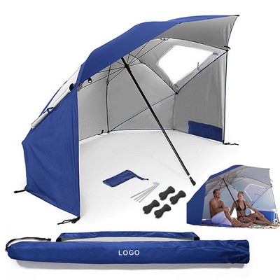 Beach Umbrella with Sun Shelter