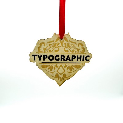 Laser Cut UV Printed Custom Wood Ornament