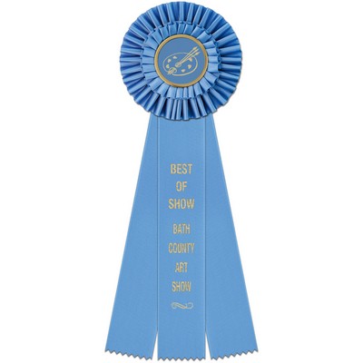 12" Shannon 3 Streamer Rosette Ribbon