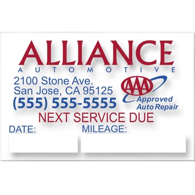 Service Reminder Sticker - Low Tac (1 1/2"x2 1/4")