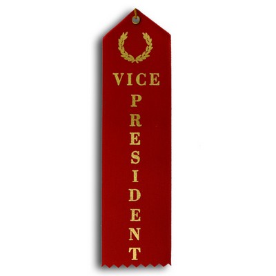 Standard Stock Ribbon w/Card & String (2"x 8") - Vice President