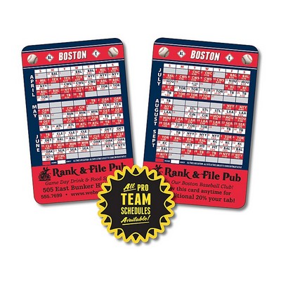 Laminated Wallet Card - 3.5x2.25 Baseball Schedules (2-Sided) - 14 pt.