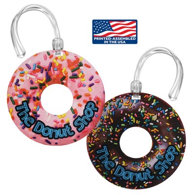 2 Side 4CP Dye Sub Fabric Round Bag Tag - 3"