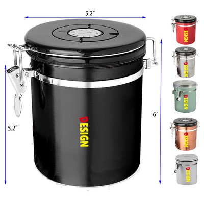 16 Ounces Stainless Steel Airtight Coffee Container
