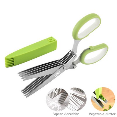 2-Color Handle 5 Blades Chopping Cutter Scissors