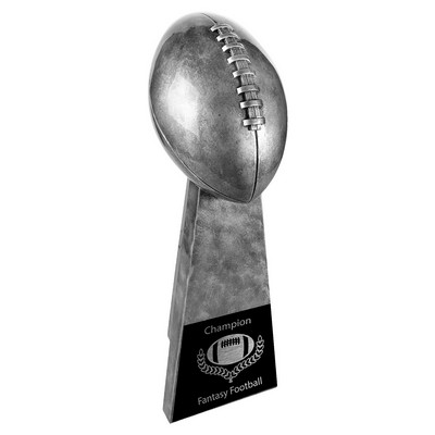 10.25" Antique Silver Football Resin