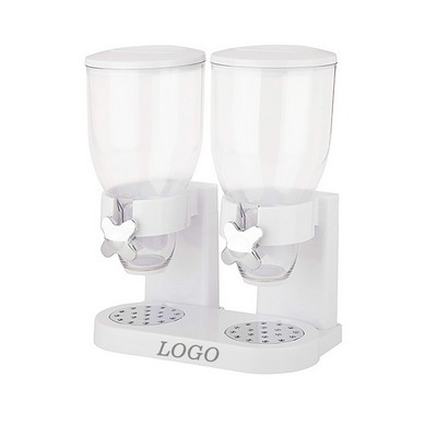 Double Plastic Cereal Dry Food Dispenser