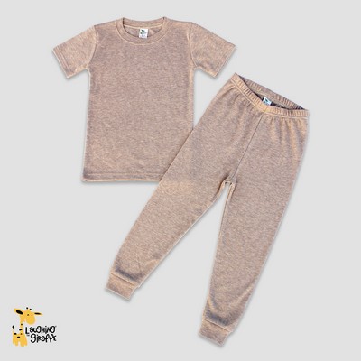Luxe Short Sleeve Toddler Pajama Sets - Polyester-Cotton Blend - Laughing Giraffe®
