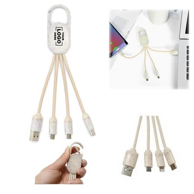 Wheat Straw 4 - in - 1 Multi - Function Data Cable
