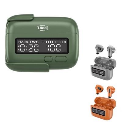 Retro Clip on Wireless Earphones with LED Display