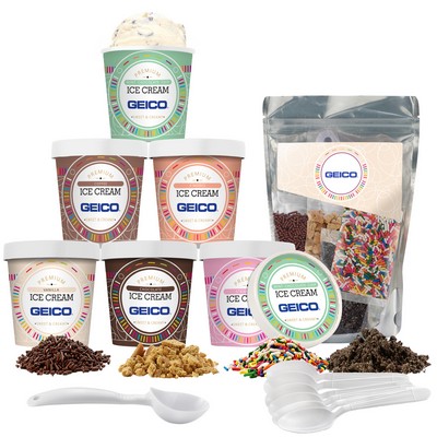 Handcrafted Ice Cream with Ice Cream Topping Kit - 6 Pint Bundle - Flavor Fest