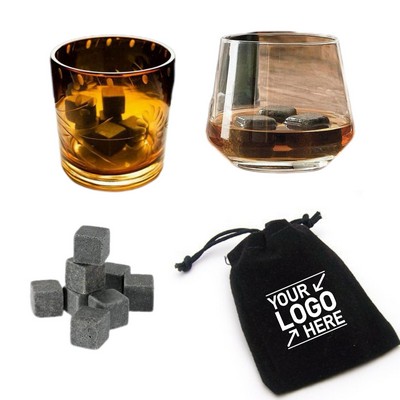 9Pc Reusable Whiskey Ice Cube Stones Set