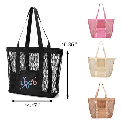 Large Mesh Beach Carryall Bag
