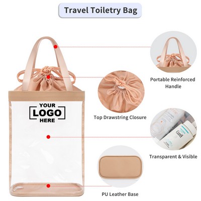 Travel Toiletry Bag, Clear Makeup Bag, Waterproof Clear Bag, Transparent Makeup Organizer
