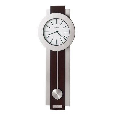 "Bergen" Merlot Cherry Wall Clock w/ Nickel Plated Trim
