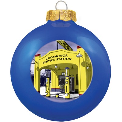Gloss Blue Glass Ball Ornament 80 Mm