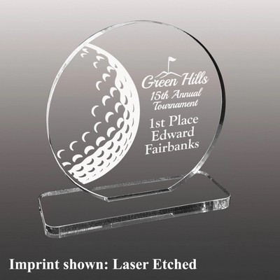 Golf Ball Themed Acrylic Award - Laser Etched