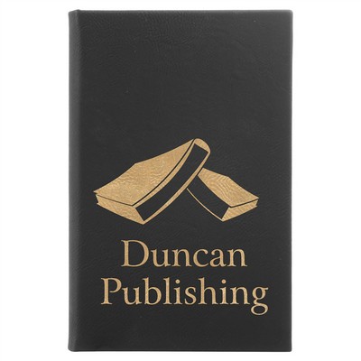 Black Faux Leather Journal, 5 1/4" x 8 1/4"