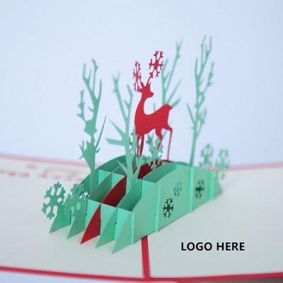 Christmas Deer Pop Up Cards (5.9 Square Inches)