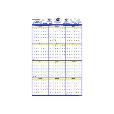 Vertical Laminated Double Sided Wall Planner (18" x 24")
