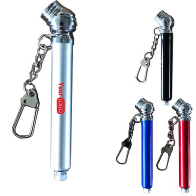 Custom Mini Aluminum Pen Size Tire Gauge with Keychain (Reads 10-50 PSI)