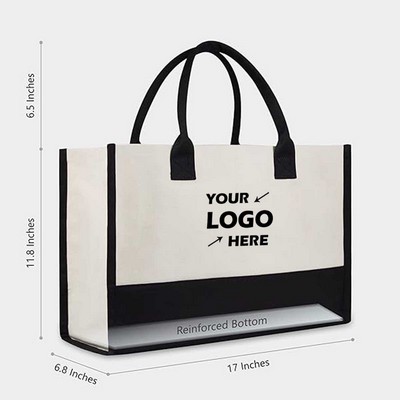 Initial Canvas Beach Bag