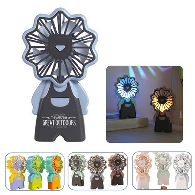 Rechargeable Hand Fan with LED Light