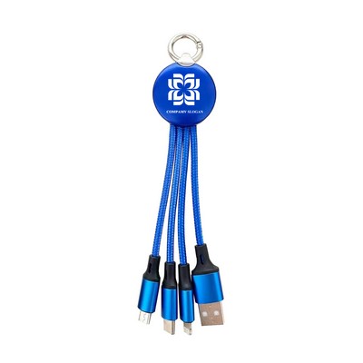 Multi-Charging 3-in-1 Light-Up Charging Cable with Keychain