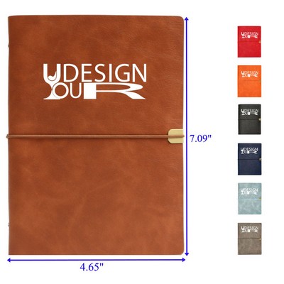 Leather Cover Lined Page Business Notebook