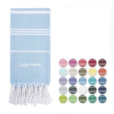 Turkish Beach Towel with Twisted Tassel