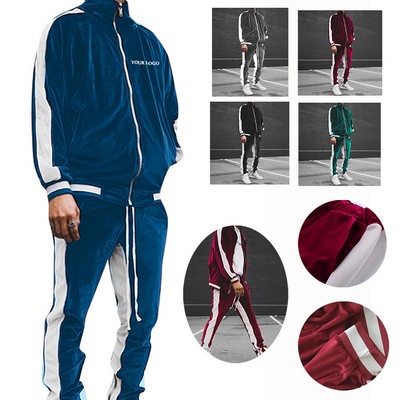 Men's Velour 2 Piece Sweatshirt/Sweatpants Set