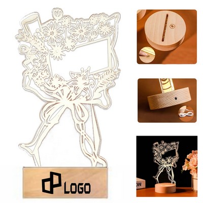 Bouquet Series Acrylic Award With Led Light