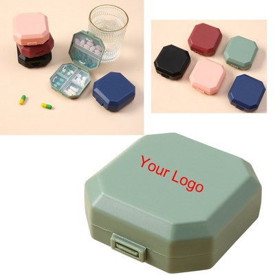 Portable 6-Compartment Pill Box